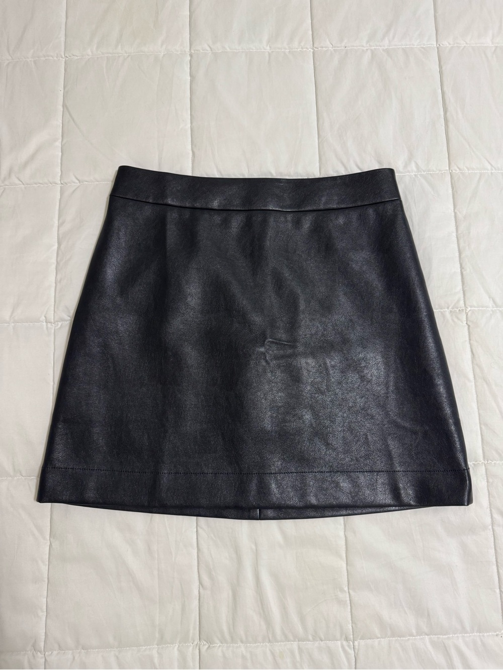J. Crew Black Faux Leather Mini Skirt